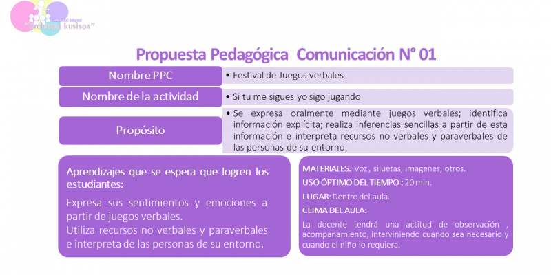 Propuestas pedagógicas comunicativas : «Festival de juegos verbales»